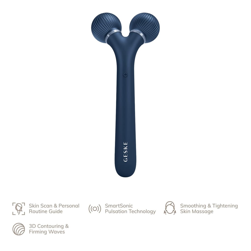 Фото товару: Електронний ультразвуковий ролик для обличчя GESKE Sonic Facial Roller 4в1 midnight № 1