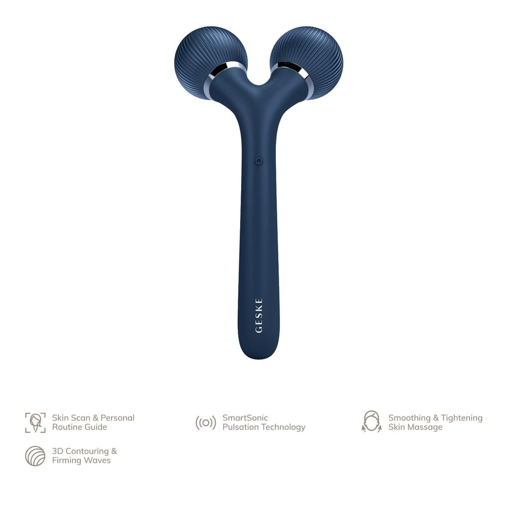 Фото товару: Електронний ультразвуковий ролик для обличчя та тіла GESKE Sonic Facial&Body Roller 4в1 midnight № 1