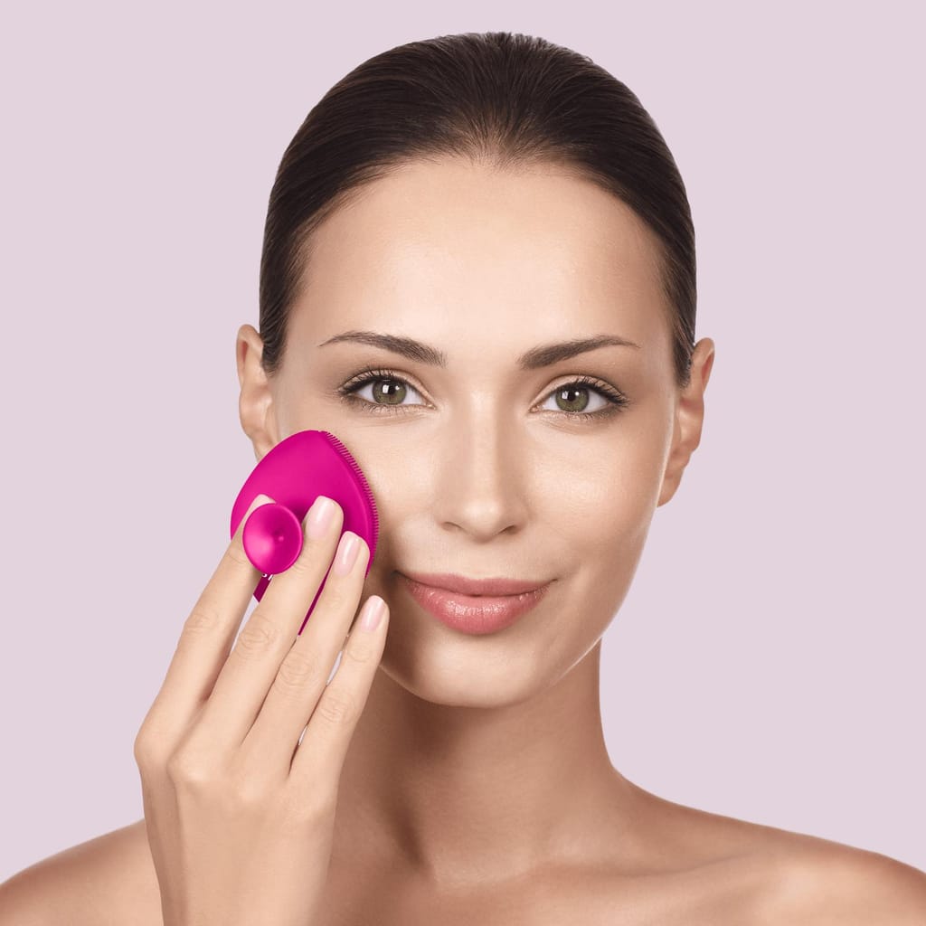 Фото товару: Щітка для обличчя GESKE Facial Brush 4в1 з тримачем magenta № 3