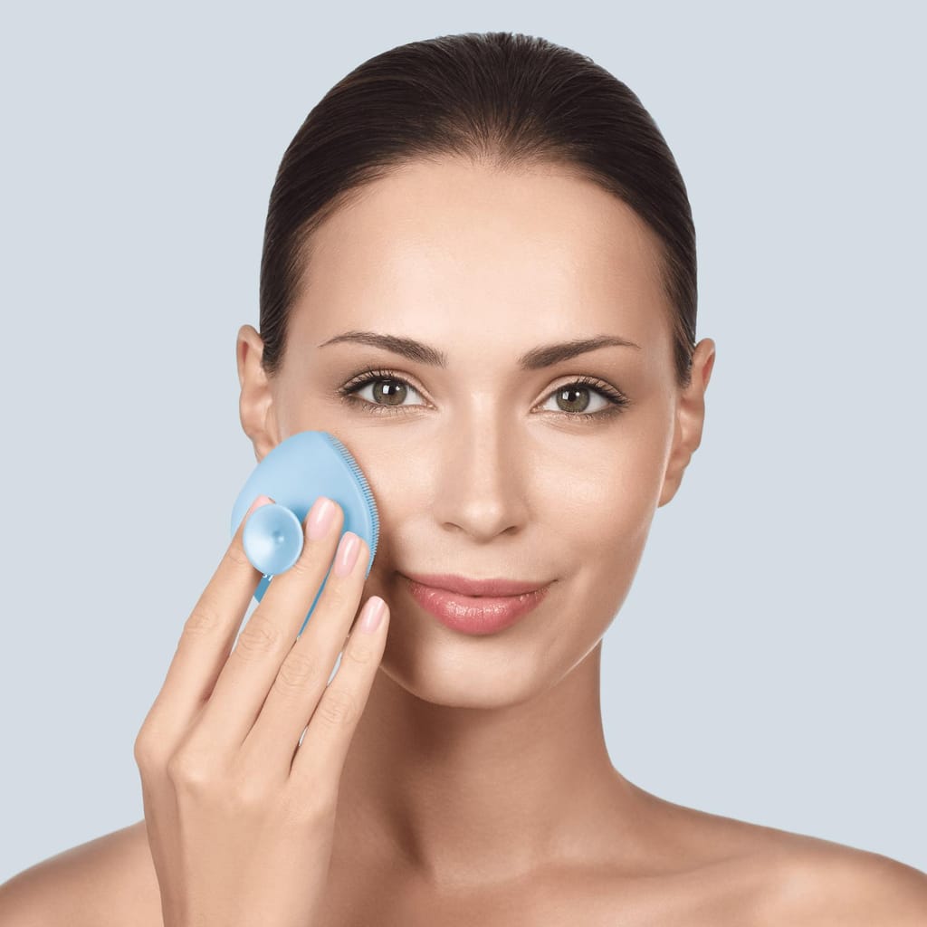 Фото товару: Щітка для обличчя GESKE Facial Brush 4в1 з тримачем aquamarine № 3