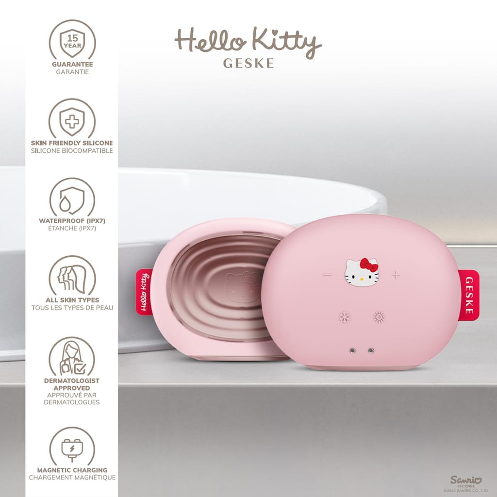 Фото товару: Ультразвукова маска тепло та холод GESKE Sonic Warm&Cool Mask 8в1 by Hello Kitty pink № 2