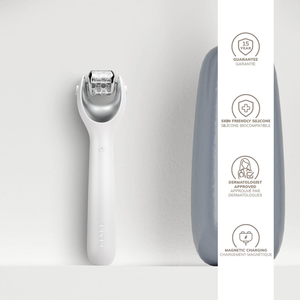 Фото товару: Електронний ролер для обличчя з мікроголками GESKE MicroNeedle Face Roller 9в1 white № 2