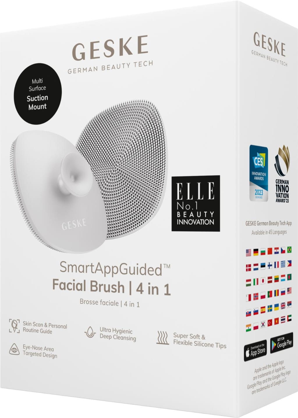 Фото товару: Щітка для обличчя GESKE Facial Brush 4в1 з тримачем white № 7
