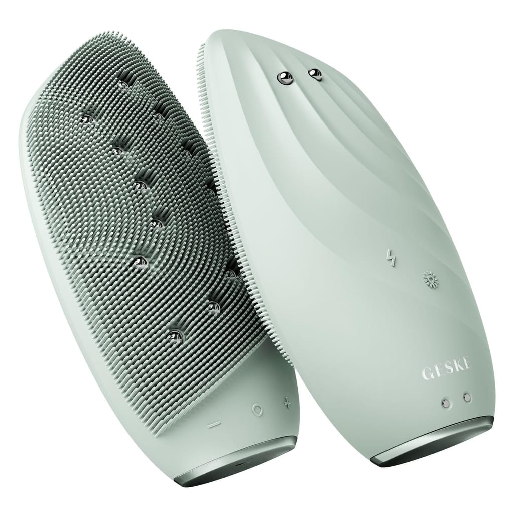 Фото товару: Очищувальна щітка для обличчя GESKE Sonic Thermo Facial Brush&Face-Lifter 8в1 green № 5