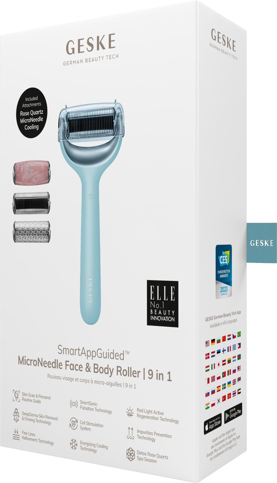 Фото товару: Ролер для голкової мезотерапії обличчя та тіла GESKE MicroNeedle Face&Body Roller 9в1 turquoise № 7