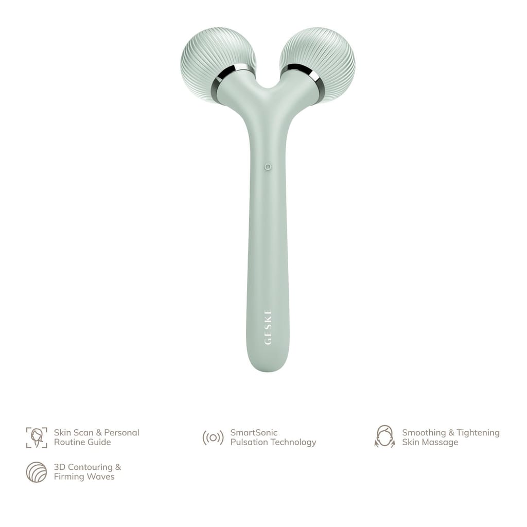 Фото товару: Електронний ультразвуковий ролик для обличчя та тіла GESKE Sonic Facial&Body Roller 4в1 green № 1