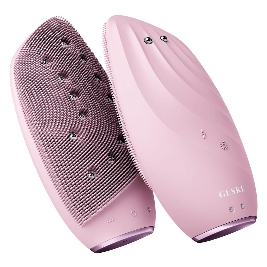 Фото товару: Очищувальна щітка для обличчя GESKE Sonic Thermo Facial Brush&Face-Lifter 8в1 pink № 5