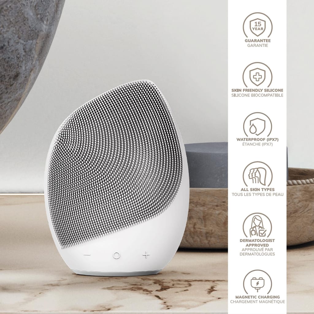 Фото товару: Електронна ультразвукова щітка для обличчя GESKE Sonic Facial Brush 5в1 white № 2
