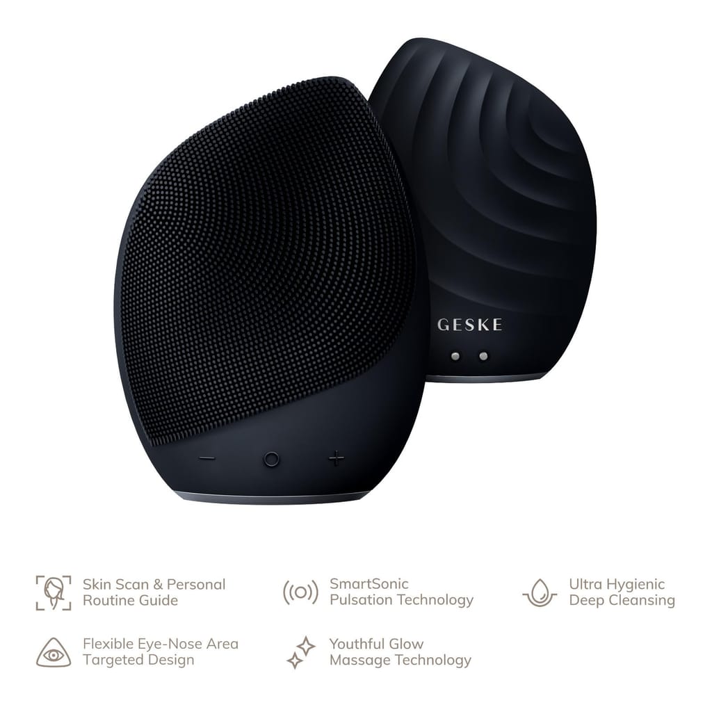 Фото товару: Електронна ультразвукова щітка для обличчя GESKE Sonic Facial Brush 5в1 black № 1