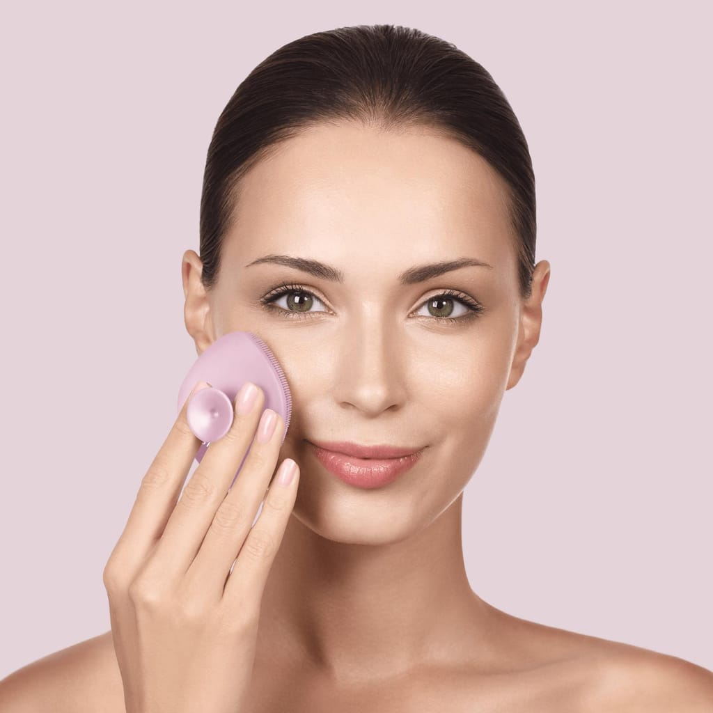 Фото товару: Щітка для обличчя GESKE Facial Brush 4в1 з тримачем pink № 3
