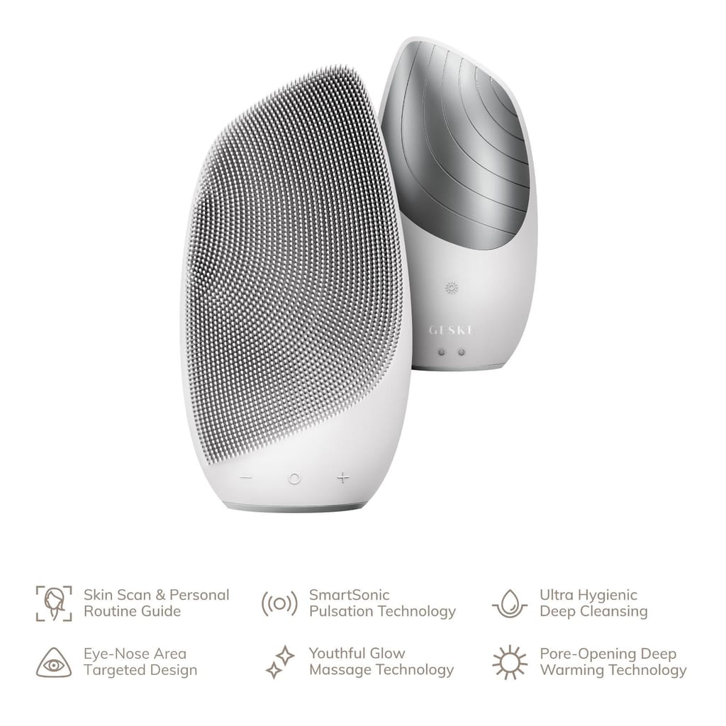 Фото товару: Електронна звукова термо щітка для обличчя GESKE Sonic Thermo Facial Brush 6в1 white № 1