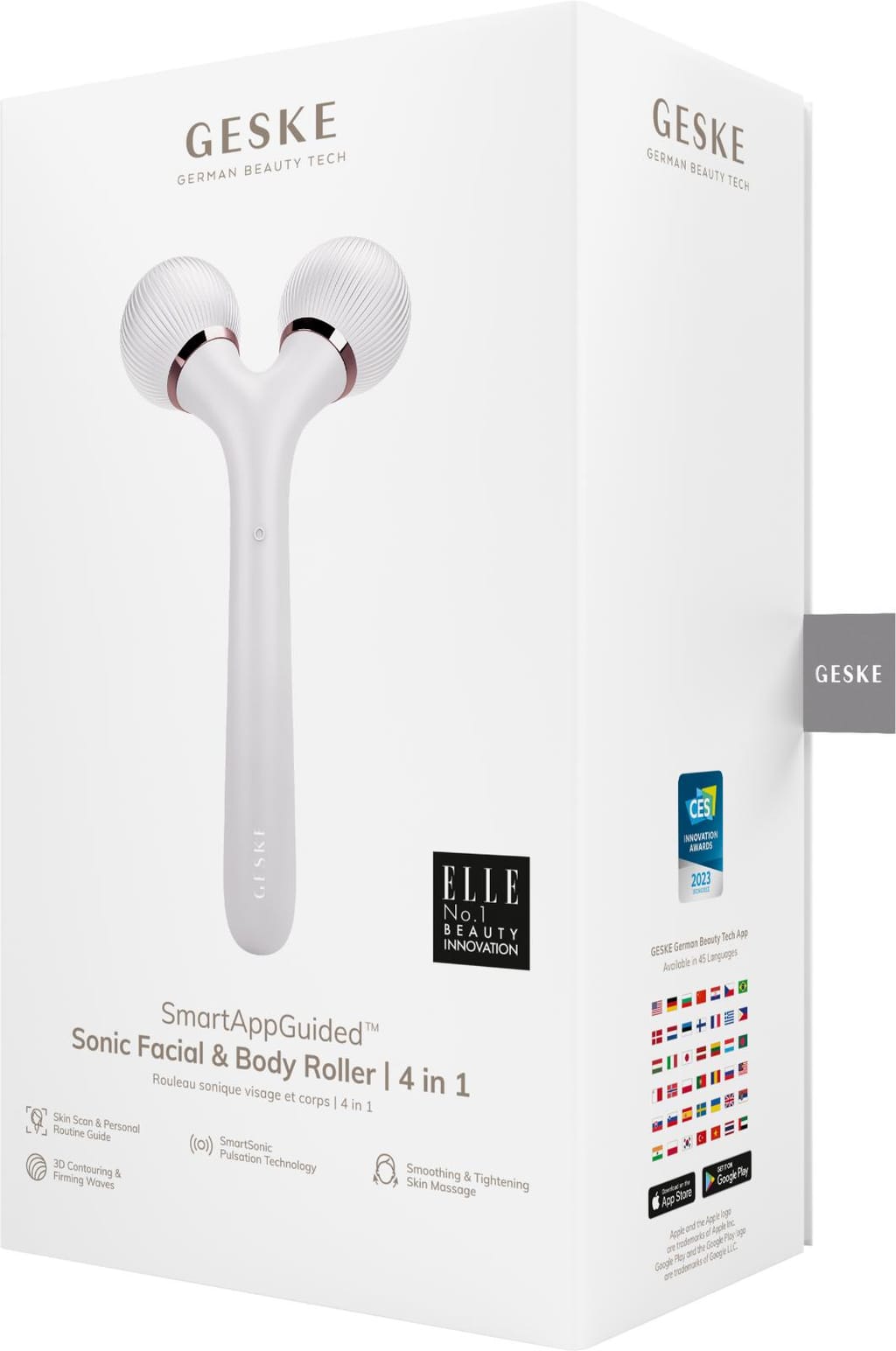 Фото товару: Електронний ультразвуковий ролик для обличчя та тіла GESKE Sonic Facial&Body Roller 4в1 starlight № 7
