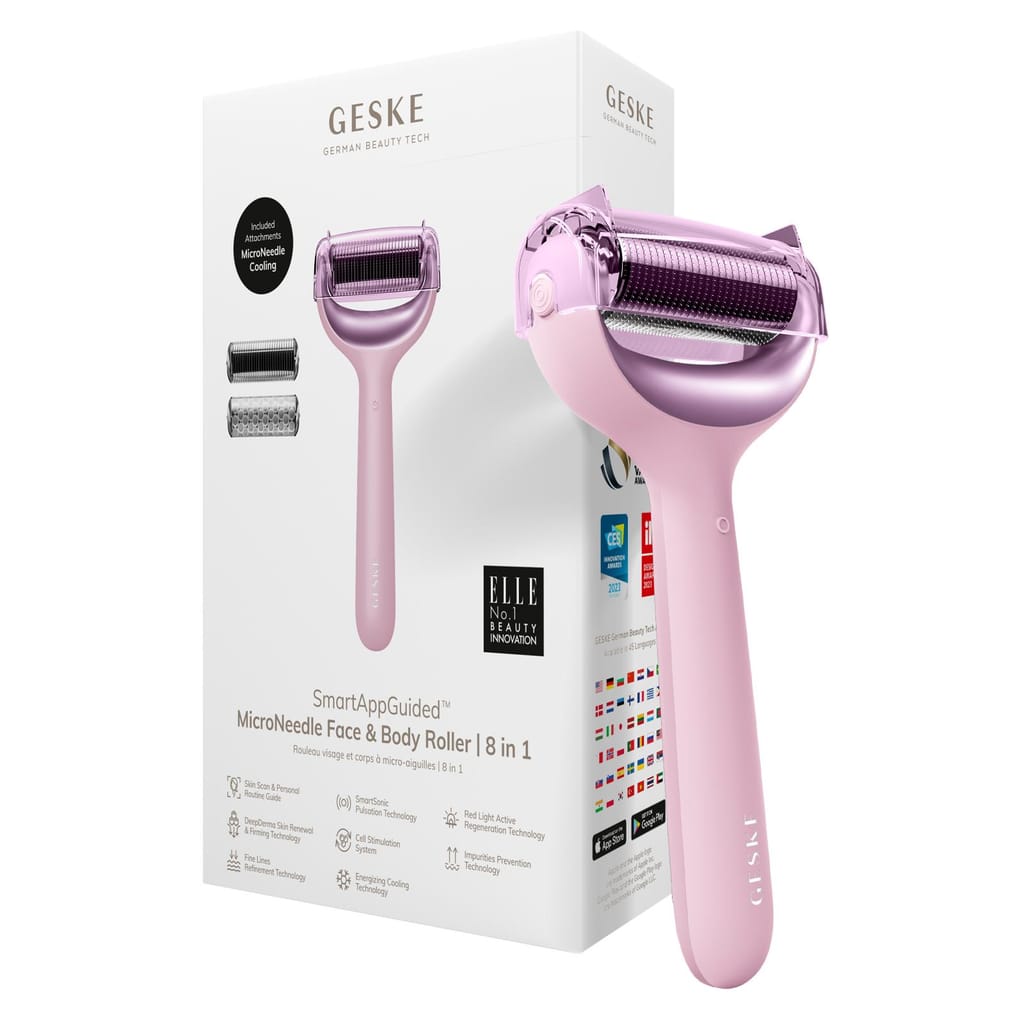 Фото товару: Електронний ролер для обличчя та тіла з мікроголками GESKE MicroNeedle Face&Body Roller 8в1 pink № 0