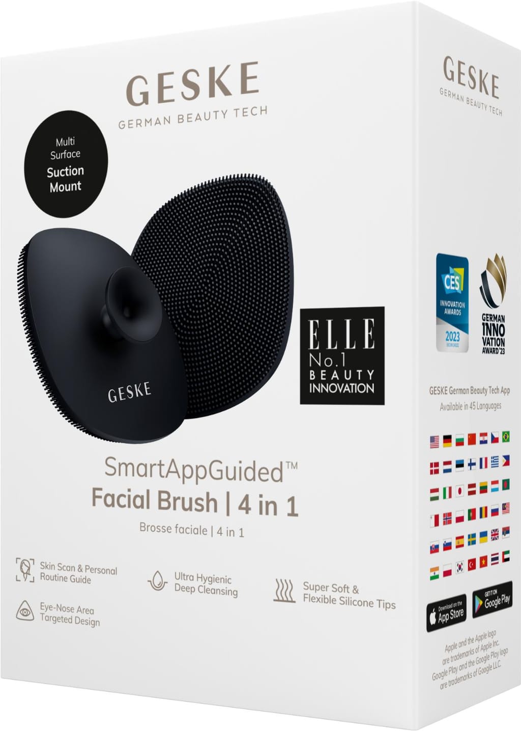 Фото товару: Щітка для обличчя GESKE Facial Brush 4в1 з тримачем black № 7