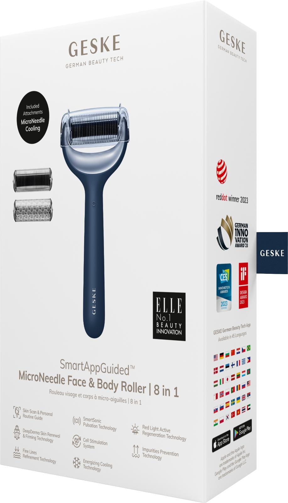 Фото товару: Електронний ролер для обличчя та тіла з мікроголками GESKE MicroNeedle Face&Body Roller 8в1 midnight № 7