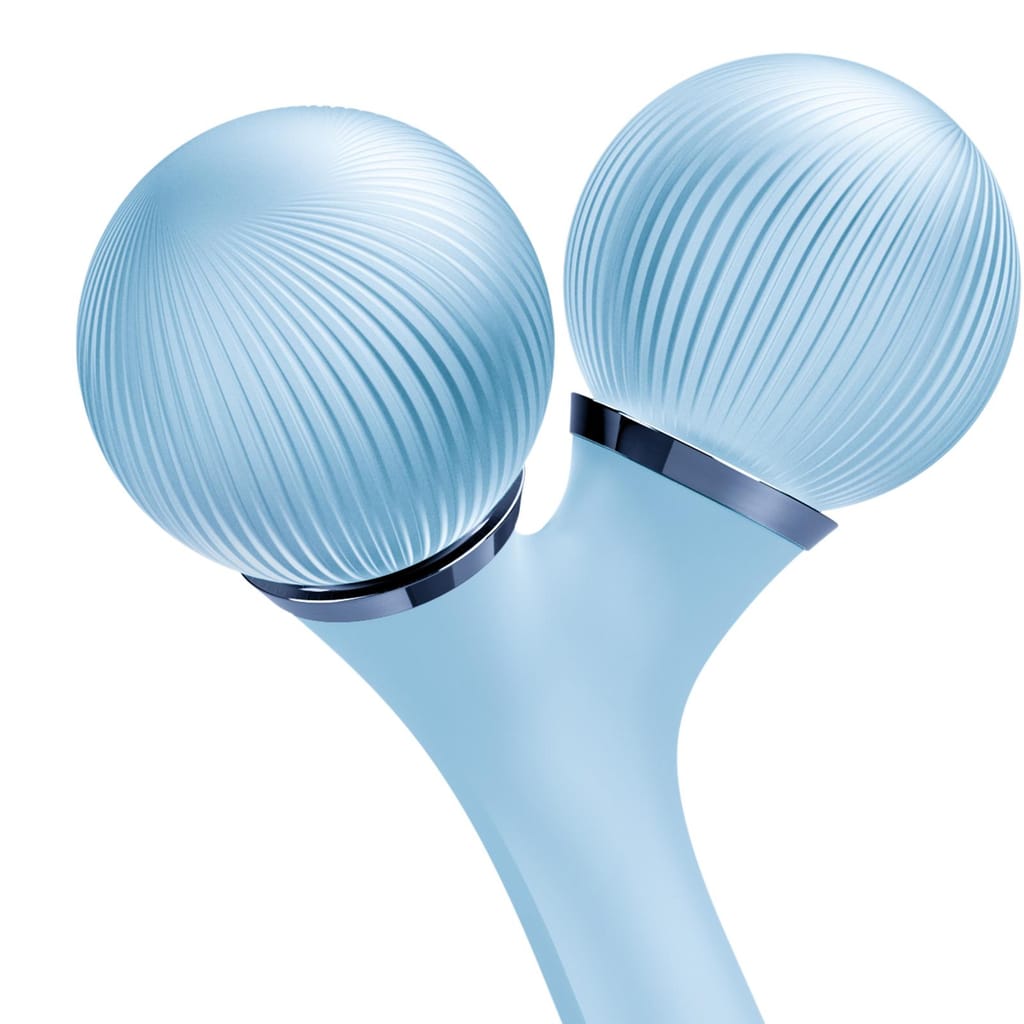 Фото товару: Електронний ультразвуковий ролик для обличчя та тіла GESKE Sonic Facial&Body Roller 4в1 aquamarine № 4