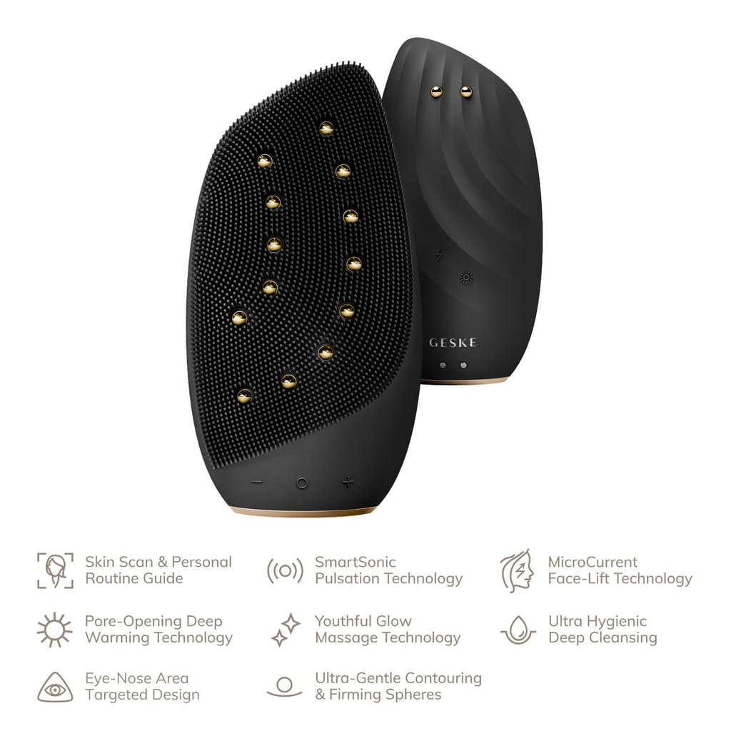 Фото товару: Очищувальна щітка для обличчя GESKE Sonic Thermo Facial Brush&Face-Lifter 8в1 gray № 1