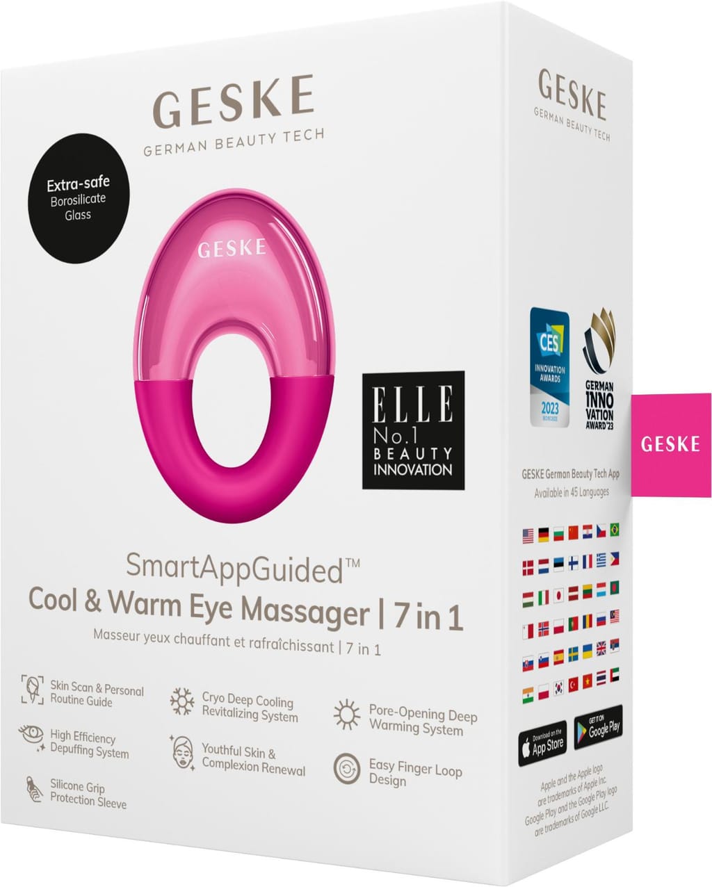 Фото товару: Масажер для очей GESKE Cool&Warm Eye Massager 7в1 magenta № 7