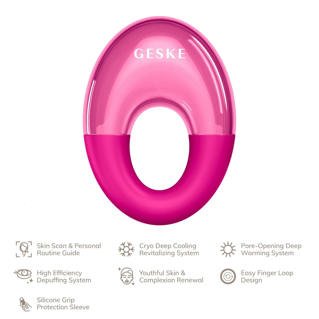 Фото товару: Масажер для очей GESKE Cool&Warm Eye Massager 7в1 magenta № 1