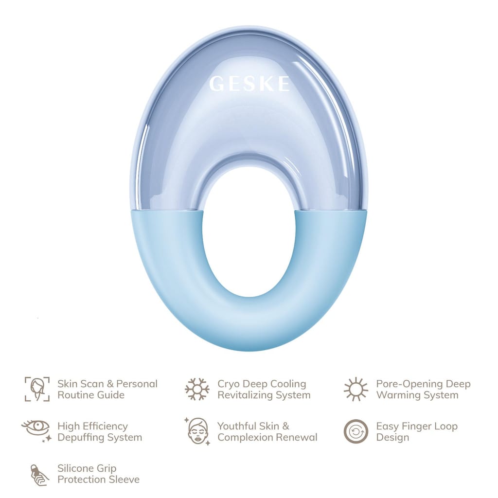 Фото товару: Масажер для очей GESKE Cool&Warm Eye Massager 7в1 aquamarine № 1