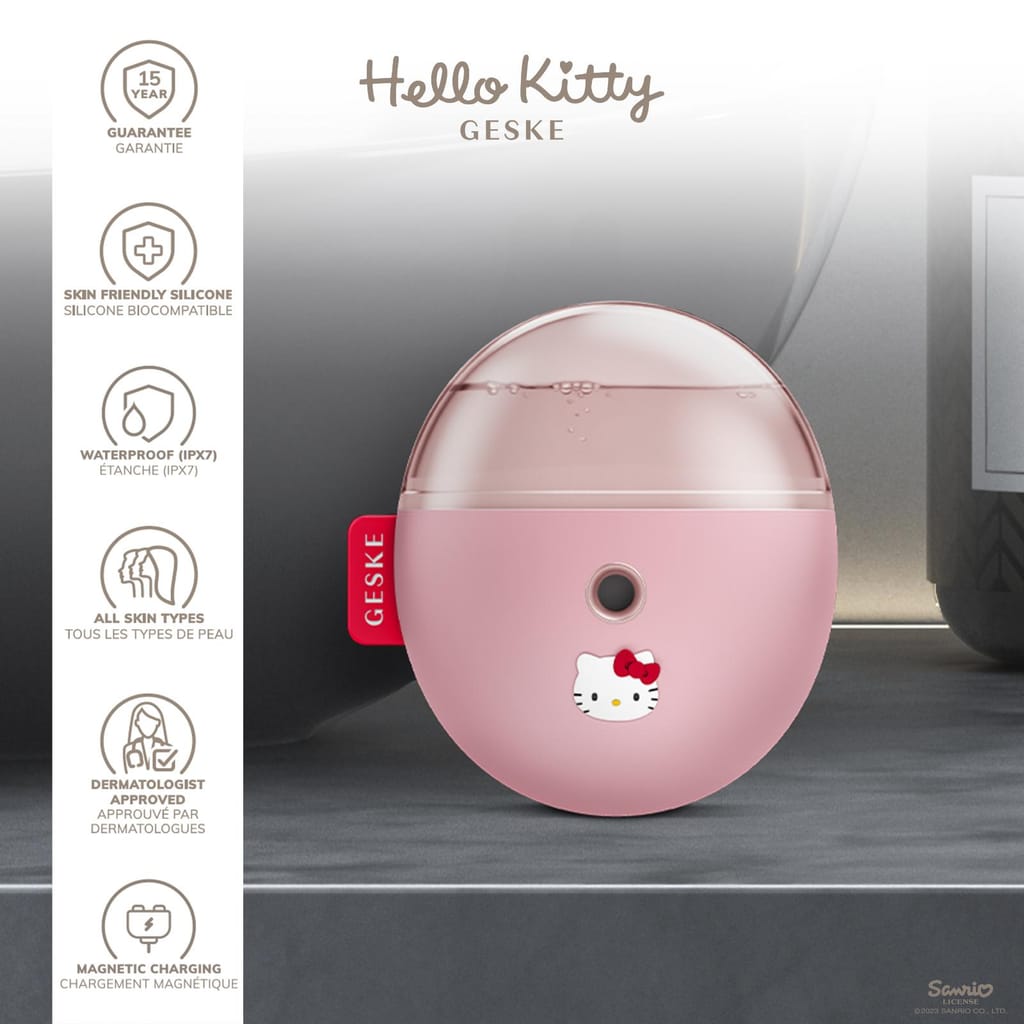 Фото товару: Електронний освіжувач для зволоження обличчя GESKE Facial Hydration Refresher 4в1 by Hello Kitty pink № 2