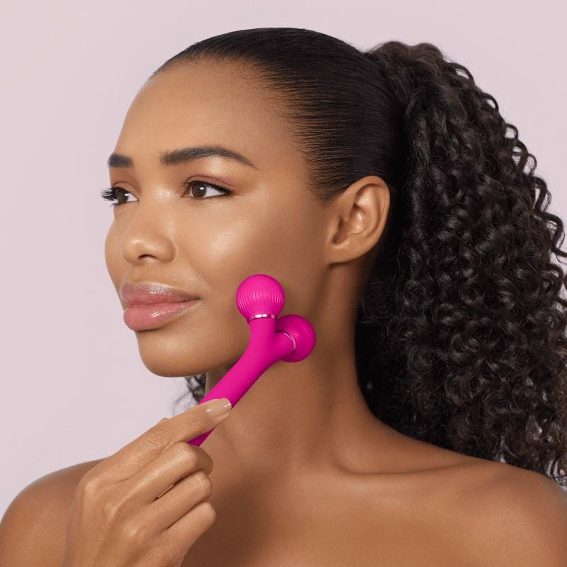 Фото товару: Електронний ультразвуковий ролик для обличчя GESKE Sonic Facial Roller 4в1 magenta № 3