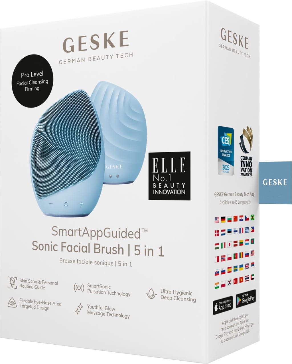 Фото товару: Електронна ультразвукова щітка для обличчя GESKE Sonic Facial Brush 5в1 aquamarine № 7