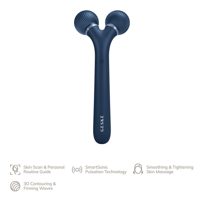 Фото товару: Електронний ультразвуковий ролик для обличчя GESKE Sonic Facial Roller 4в1 midnight № 1