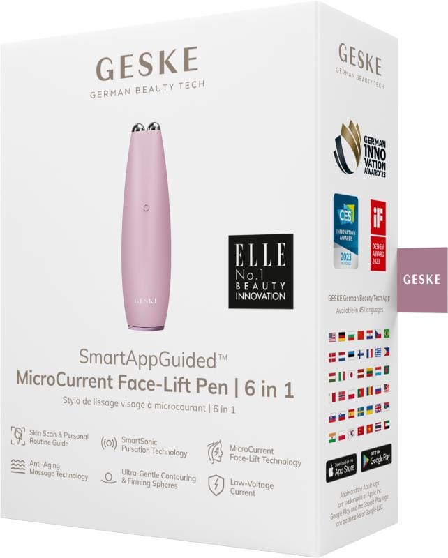 Фото товару: Мікрострумова ручка для підтяжки обличчя GESKE MicroCurrent Face-Lift Pen 6в1 pink № 7