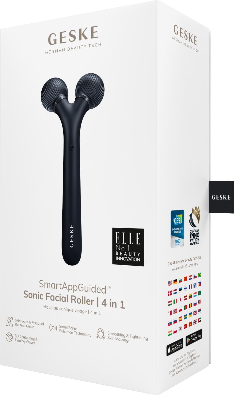 Фото товару: Електронний ультразвуковий ролик для обличчя GESKE Sonic Facial Roller 4в1 black № 7