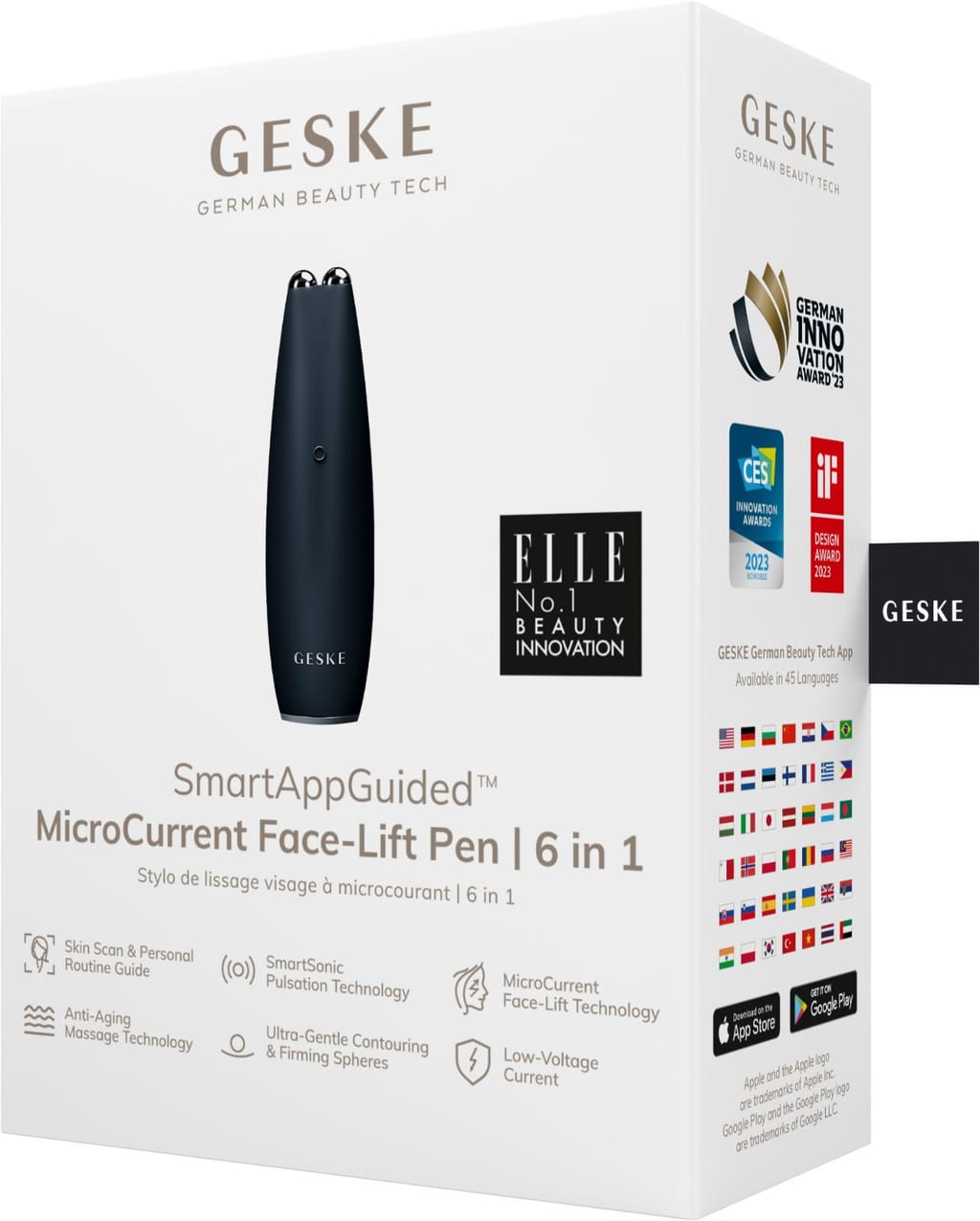 Фото товару: Мікрострумова ручка для підтяжки обличчя GESKE MicroCurrent Face-Lift Pen 6в1 black № 7