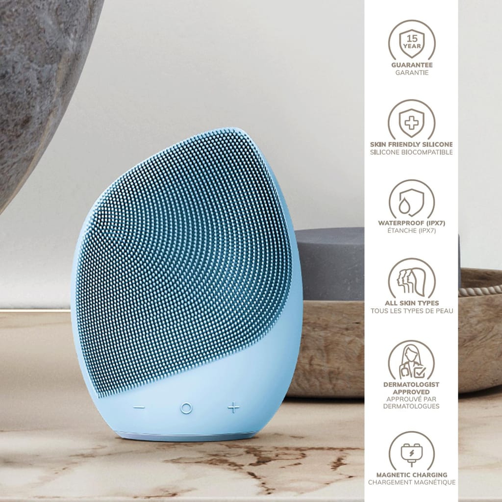 Фото товару: Електронна ультразвукова щітка для обличчя GESKE Sonic Facial Brush 5в1 aquamarine № 2