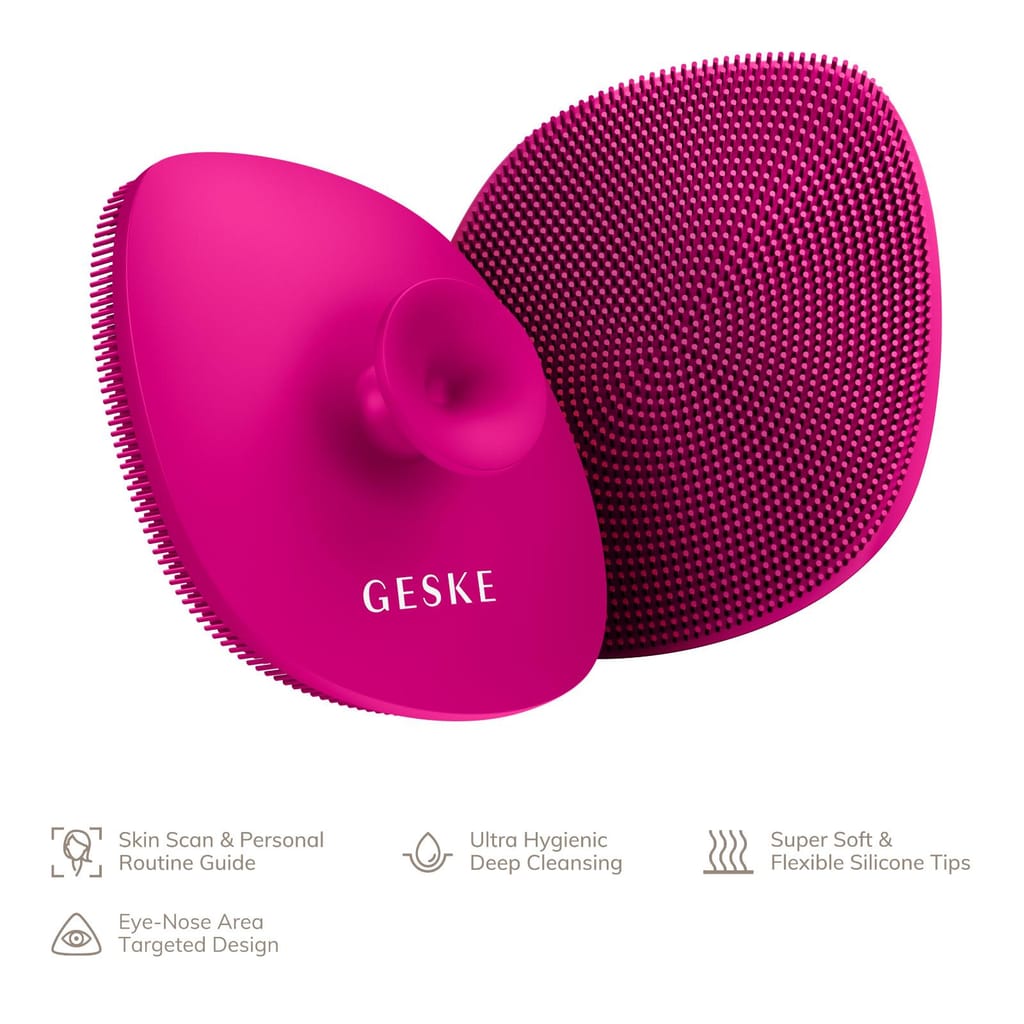 Фото товару: Щітка для обличчя GESKE Facial Brush 4в1 з тримачем magenta № 1