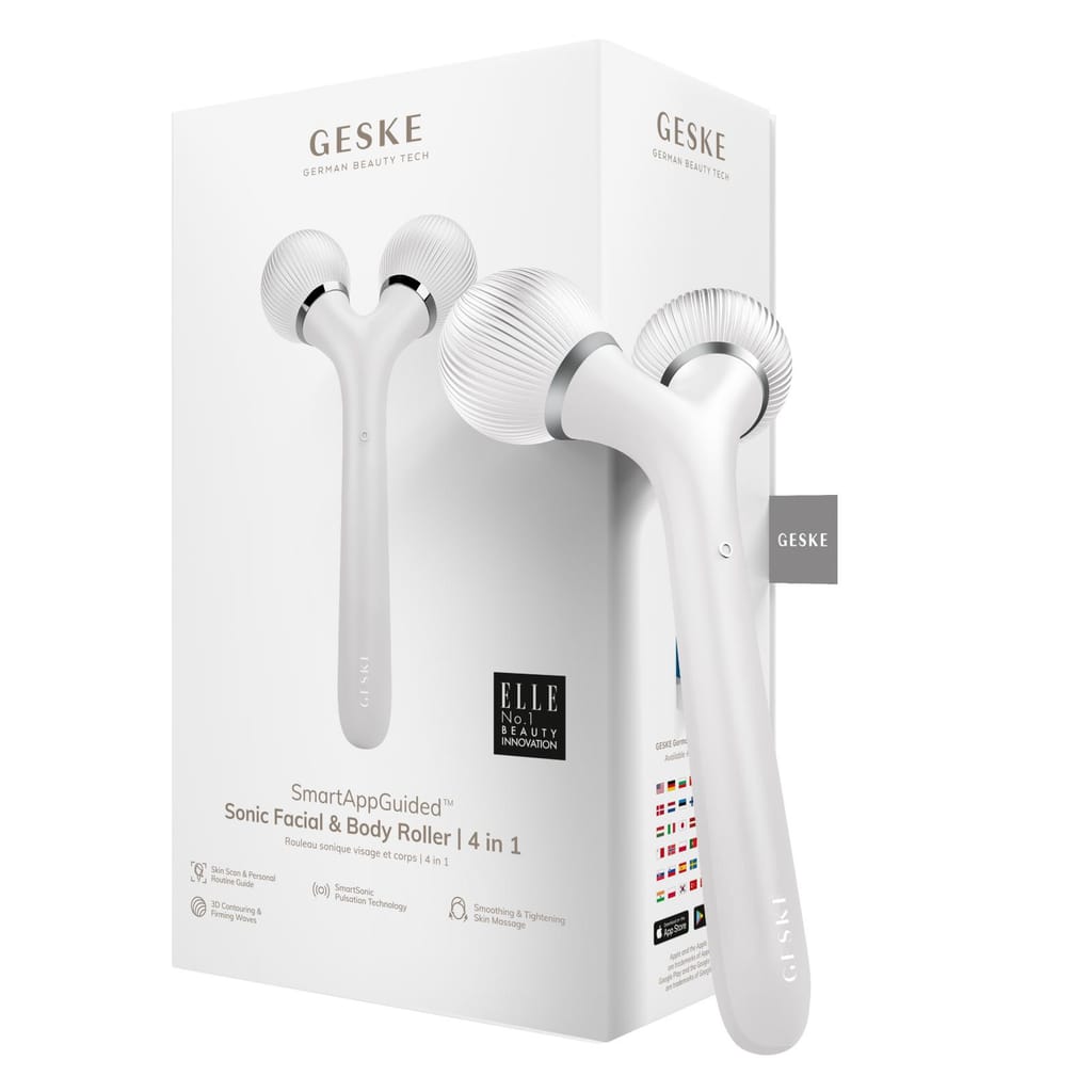 Фото товару: Електронний ультразвуковий ролик для обличчя та тіла GESKE Sonic Facial&Body Roller 4в1 white № 0