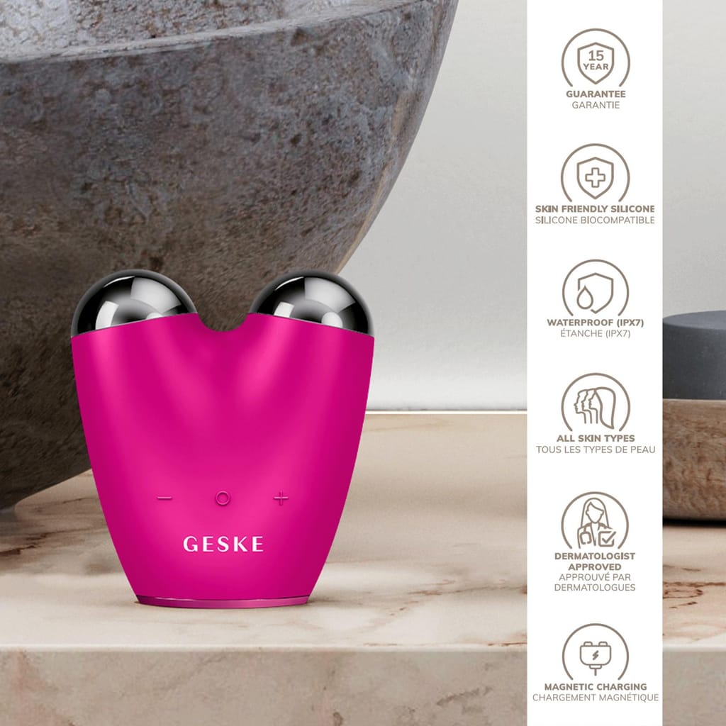 Фото товару: Мікрострумовий підтягувач обличчя GESKE MicroCurrent Face-Lifter 6в1 magenta № 2