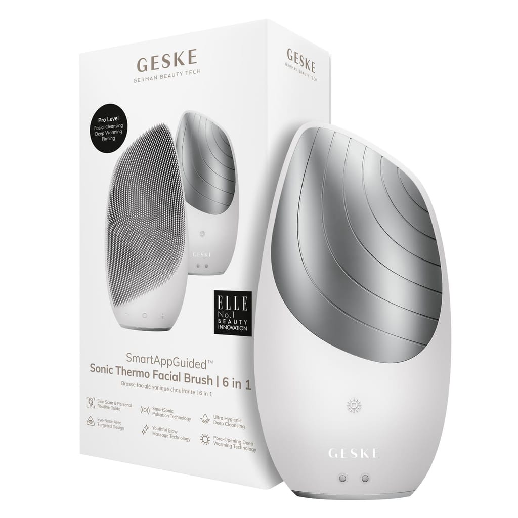 Фото товару: Електронна звукова термо щітка для обличчя GESKE Sonic Thermo Facial Brush 6в1 white № 0