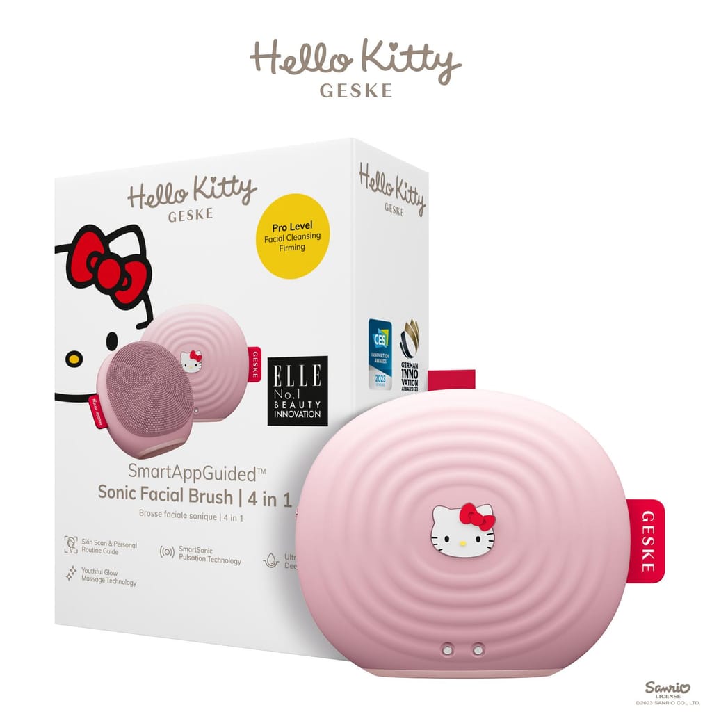 Фото товару: Електронна ультразвукова щітка для обличчя GESKE Sonic Facial Brush 4в1 by Hello Kitty pink № 0