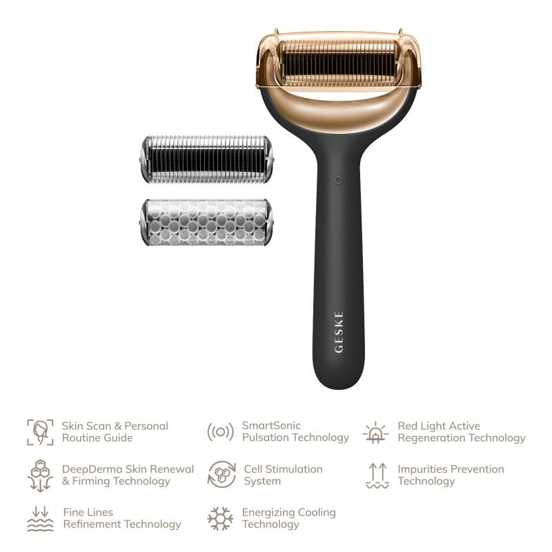 Фото товару: Електронний ролер для обличчя та тіла з мікроголками GESKE MicroNeedle Face&Body Roller 8в1 gray № 1
