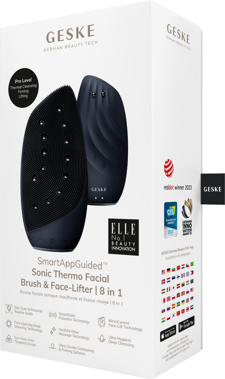 Фото товару: Очищувальна щітка для обличчя GESKE Sonic Thermo Facial Brush&Face-Lifter 8в1 black № 7