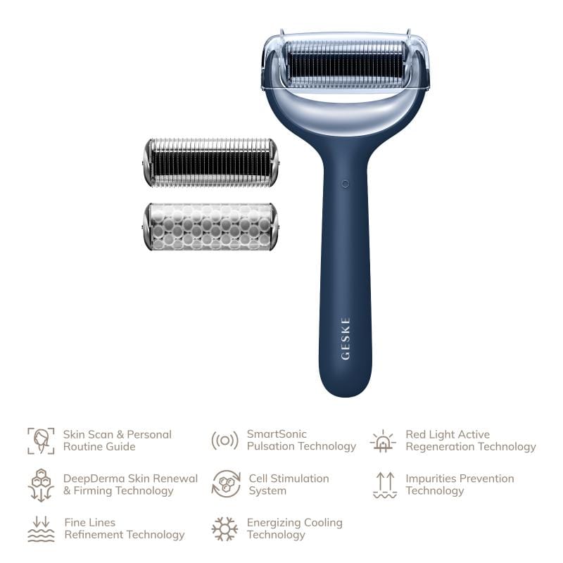Фото товару: Електронний ролер для обличчя та тіла з мікроголками GESKE MicroNeedle Face&Body Roller 8в1 midnight № 1
