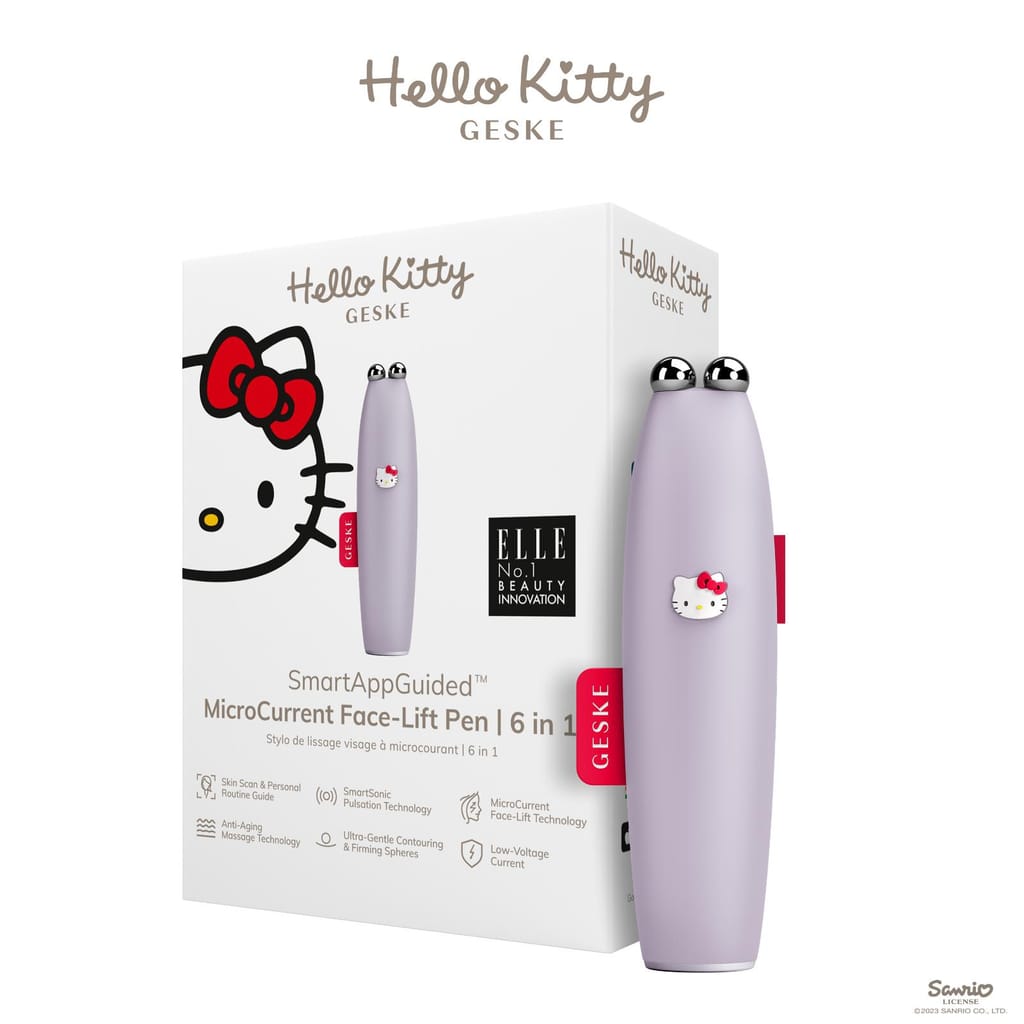 Фото товару: Мікрострумова ручка для підтяжки обличчя GESKE MicroCurrent Face-Lift Pen 6в1 by Hello Kitty purple № 0