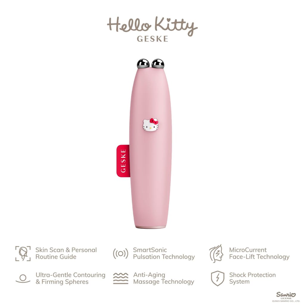 Фото товару: Мікрострумова ручка для підтяжки обличчя GESKE MicroCurrent Face-Lift Pen 6в1 by Hello Kitty pink № 1