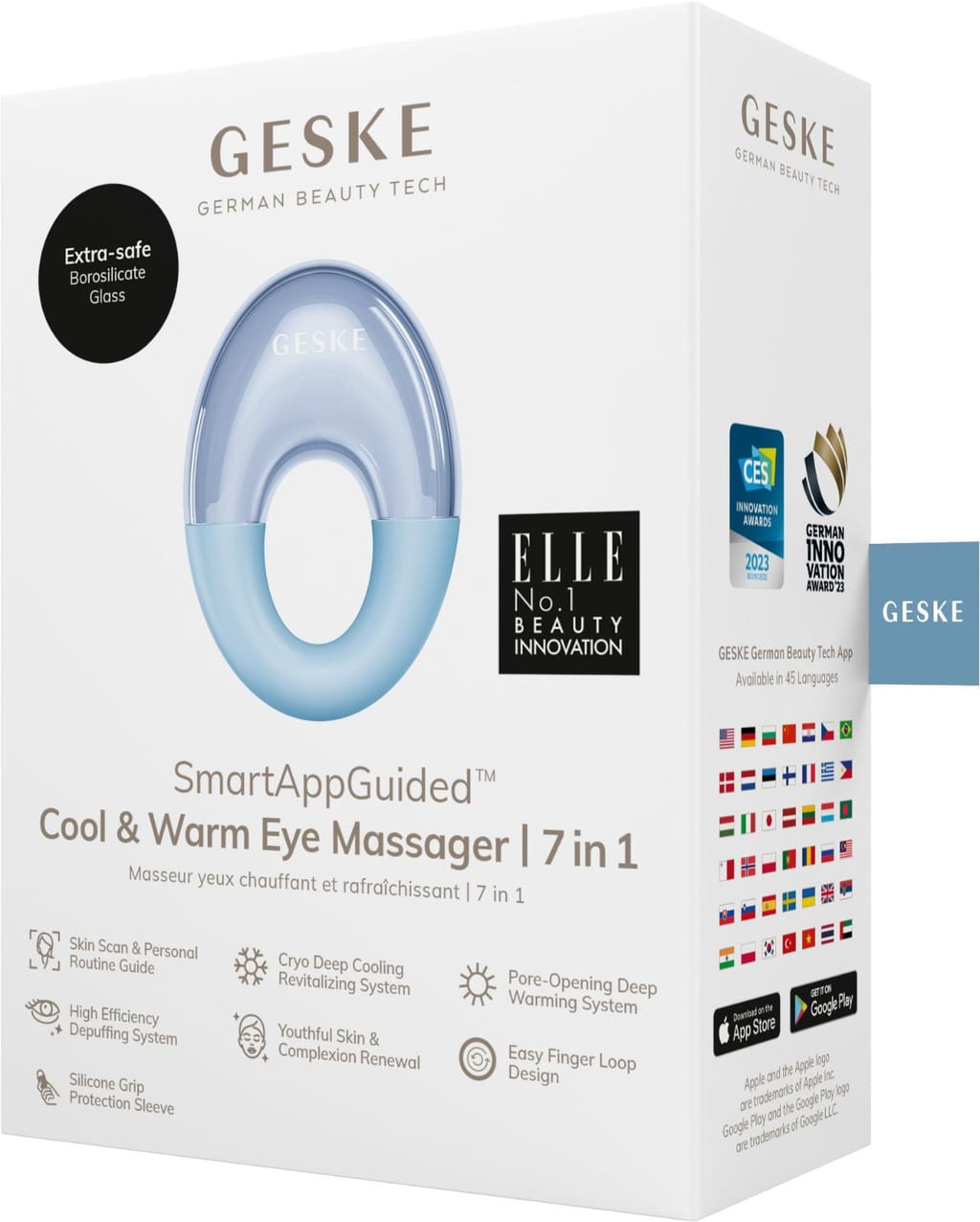 Фото товару: Масажер для очей GESKE Cool&Warm Eye Massager 7в1 aquamarine № 7