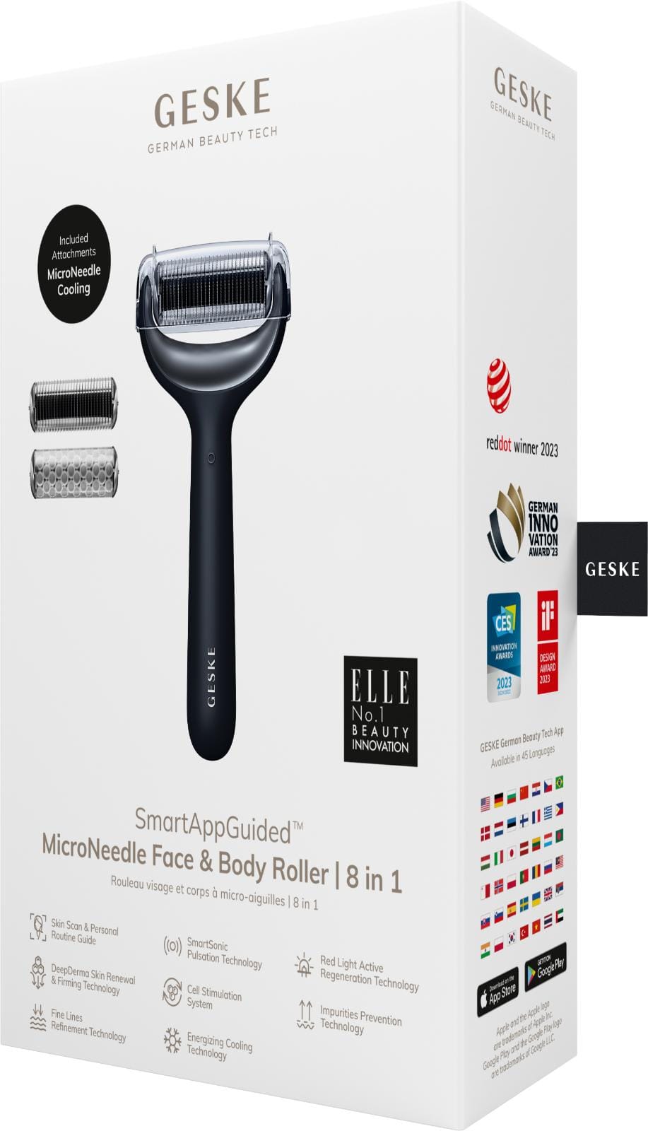 Фото товару: Електронний ролер для обличчя та тіла з мікроголками GESKE MicroNeedle Face&Body Roller 8в1 black № 7