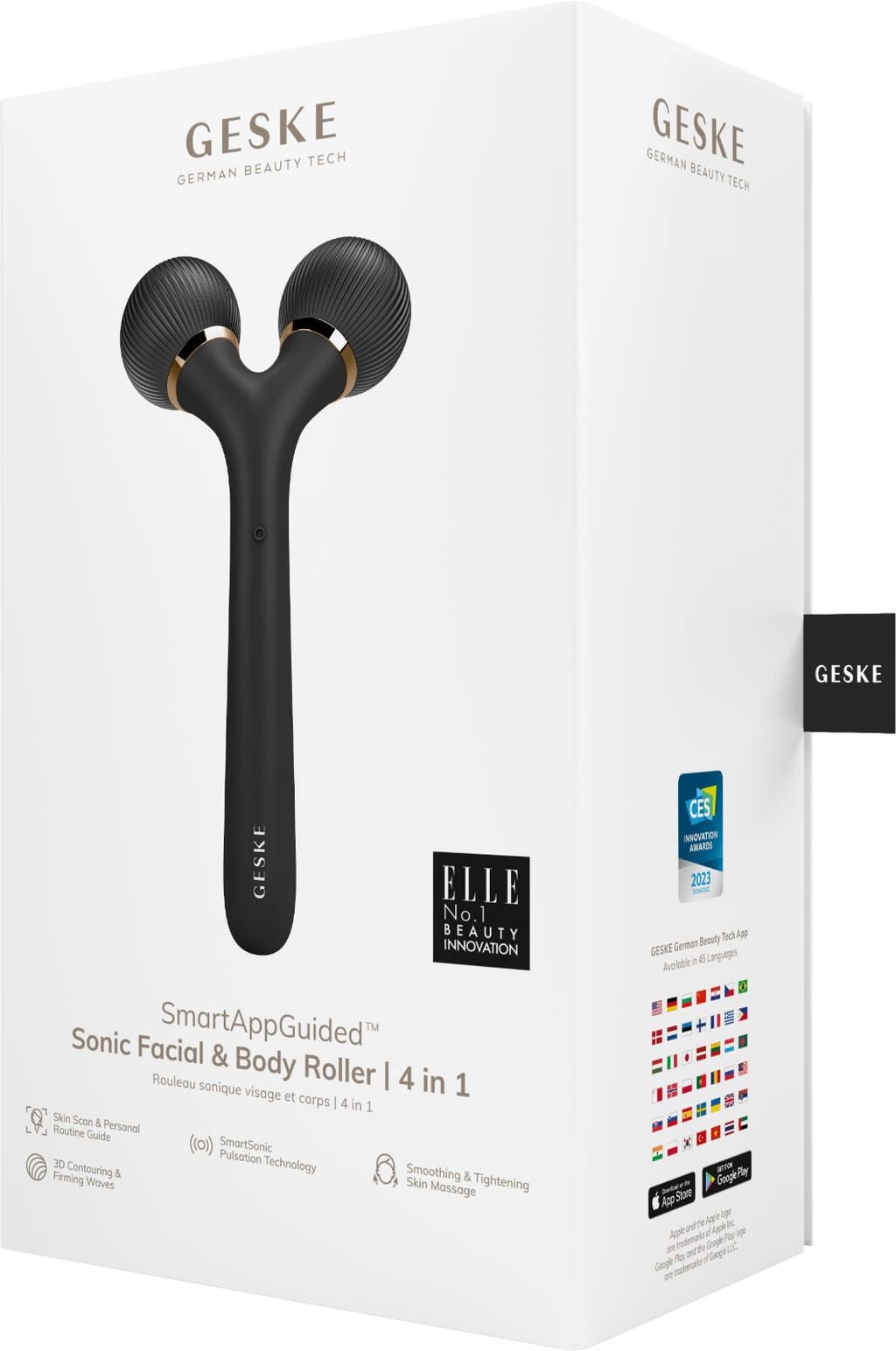 Фото товару: Електронний ультразвуковий ролик для обличчя та тіла GESKE Sonic Facial&Body Roller 4в1 gray № 7