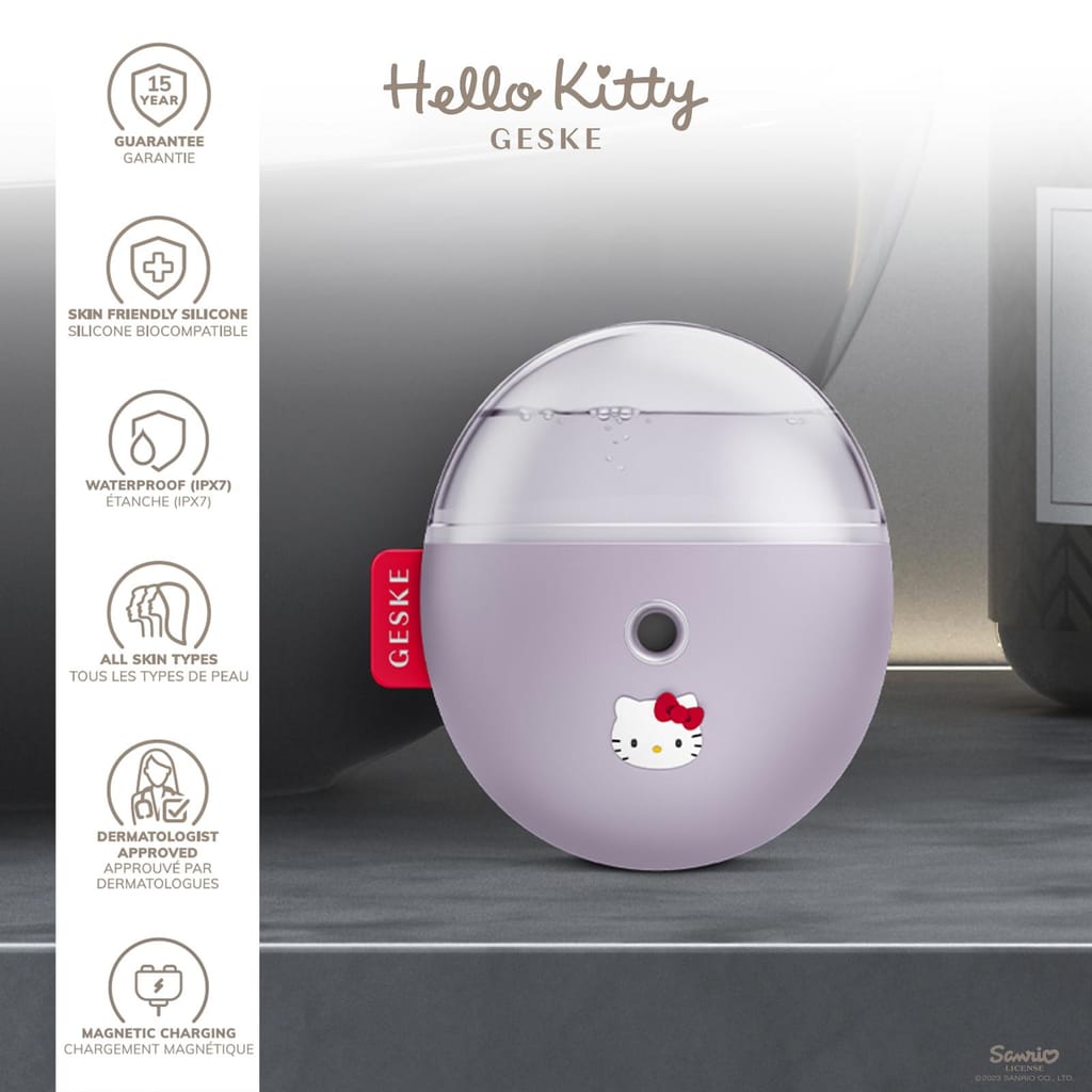 Фото товару: Електронний освіжувач для зволоження обличчя GESKE Facial Hydration Refresher 4в1 by Hello Kitty purple № 2