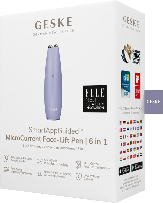 Фото товару: Мікрострумова ручка для підтяжки обличчя GESKE MicroCurrent Face-Lift Pen 6в1 purple № 7