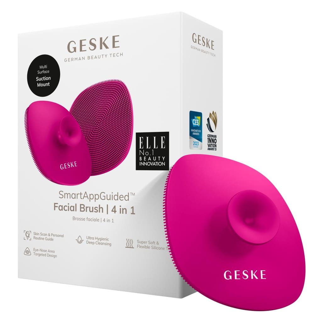 Фото товару: Щітка для обличчя GESKE Facial Brush 4в1 з тримачем magenta № 0
