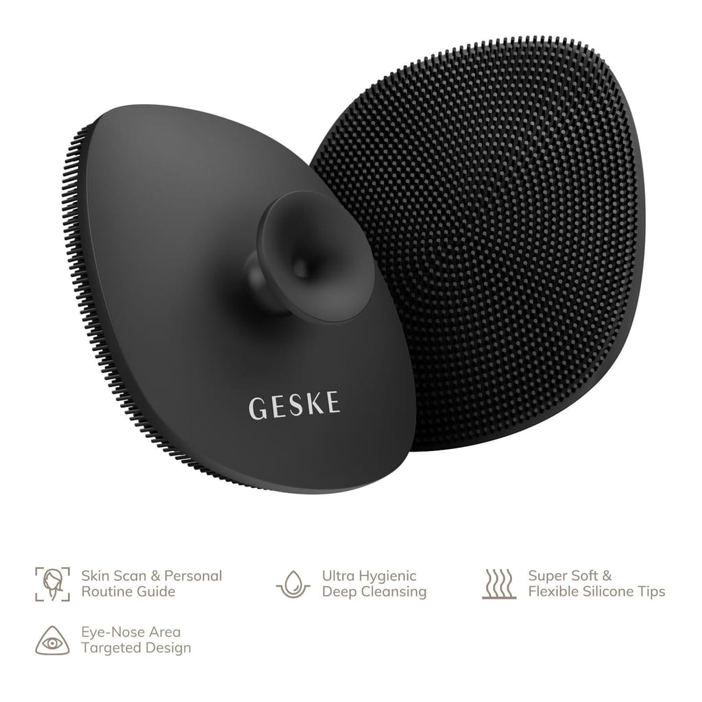 Фото товару: Щітка для обличчя GESKE Facial Brush 4в1 з тримачем gray № 1