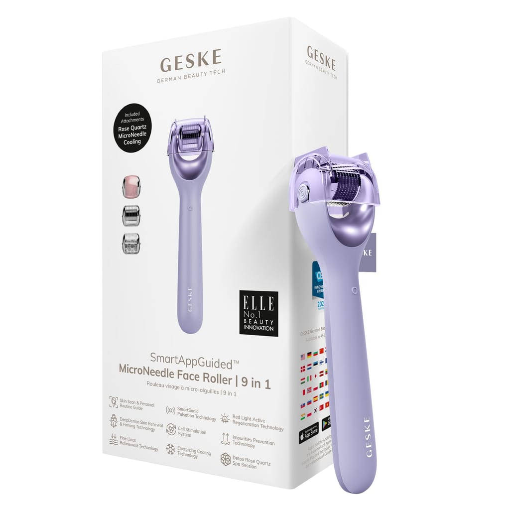 Фото товару: Електронний ролер для обличчя з мікроголками GESKE MicroNeedle Face Roller 9в1 purple № 0
